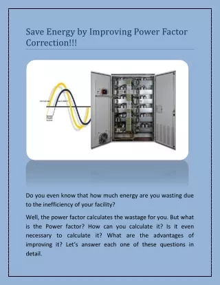 save energy by improving power factor correction