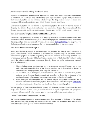 environmental graphics things you need to know