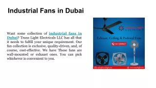 industrial fans in dubai
