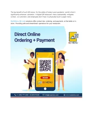 How can customers order safely from their table using QR codes?