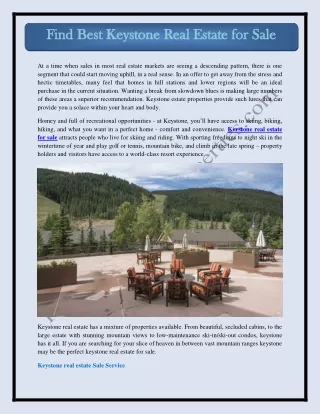 Keystone Colorado real estate - Slifer Smith & Frampton Real Estate