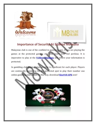 Importance Of Security At 918kiss Malaysia
