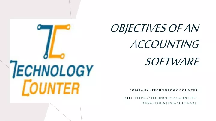 objectives of an accounting software