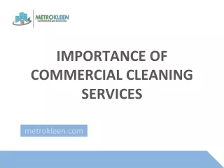 Importance of Commercial Cleaning Services