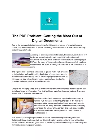 The PDF Problem: Getting the Most Out of Digital Documents