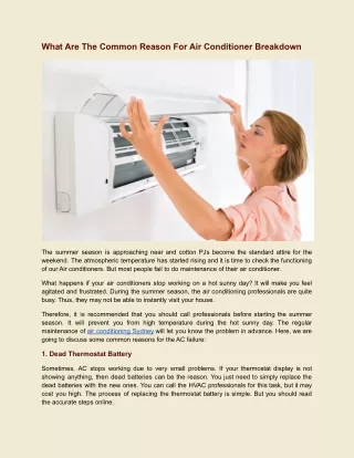 what are the common reason for air conditioner
