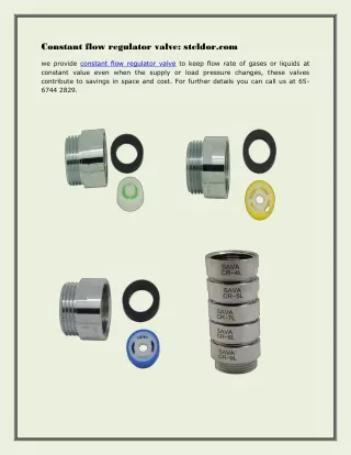 constant flow regulator valve steldor com
