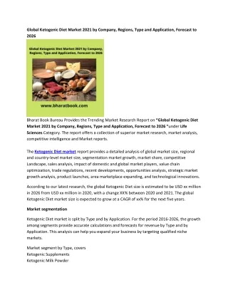 global ketogenic diet market 2021 by company