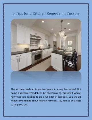 3 Tips for a Kitchen Remodel in Tucson | PDF