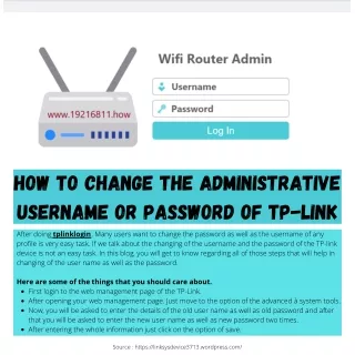 How To Change The Administrative Username Or Password Of TP-Link