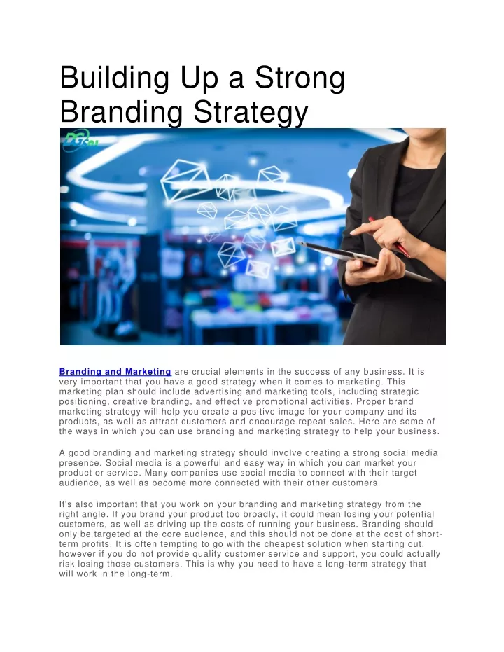 building up a strong branding strategy