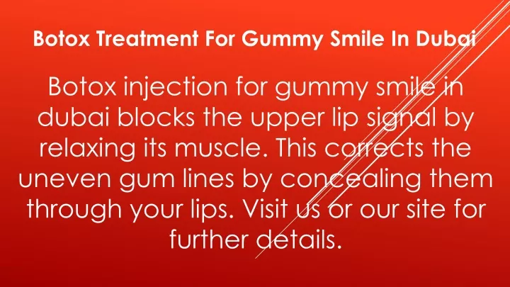 botox treatment for gummy smile in dubai