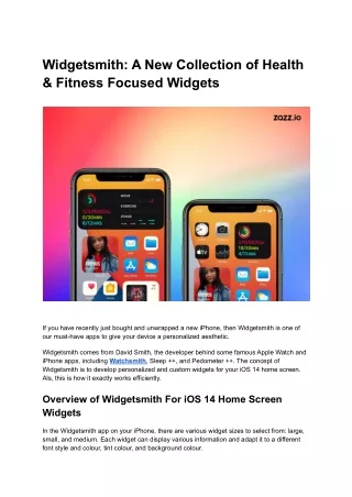 widgetsmith a new collection of health fitness