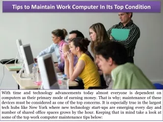 tips to maintain work computer in its top condition