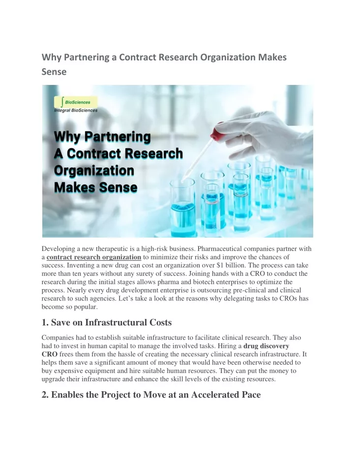 why partnering a contract research organization