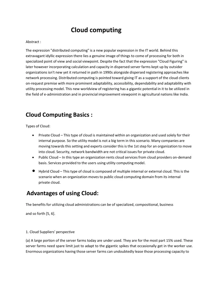 PPT - Cloud computing projects PowerPoint Presentation, free download ...