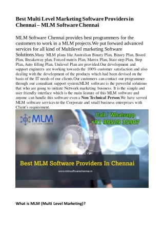 best multi level marketing software providers