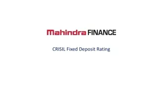 CRISIL Fixed Deposit Rating