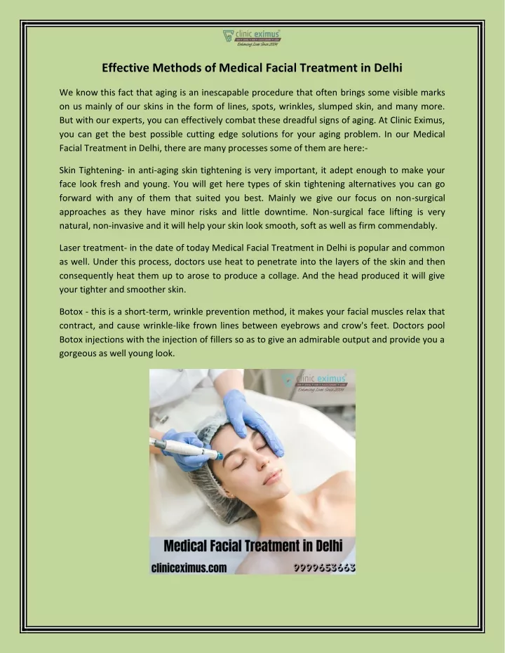 effective methods of medical facial treatment