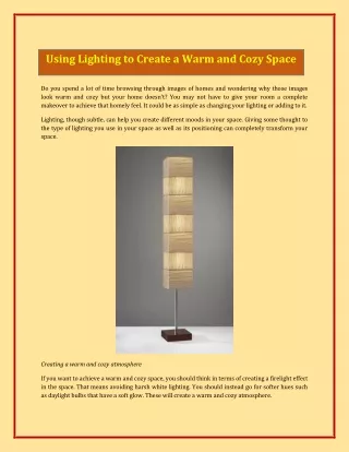 using lighting to create a warm and cozy space