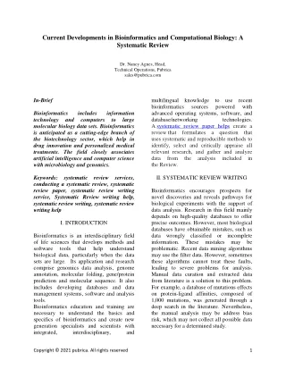 current developments in bioinformatics