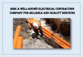 PDF: Hire A Well-Known Electrical Contracting Company For Reliable And Quality Services