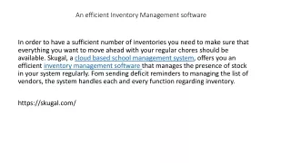 an efficient inventory management software