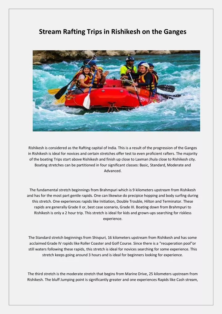 stream rafting trips in rishikesh on the ganges