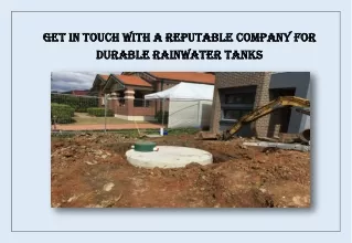 PDF: Get In Touch With A Reputable Company For Durable Rainwater Tanks
