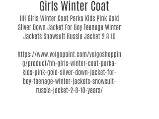 Girls Winter Coat