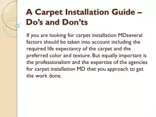 carpet installation MD