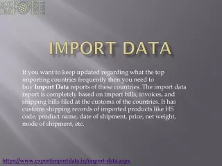 Import Data: Get Import Info of Global Countries