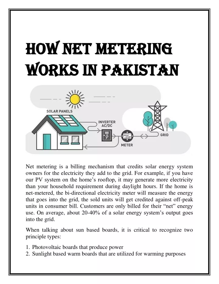how net metering how net metering works in pakis