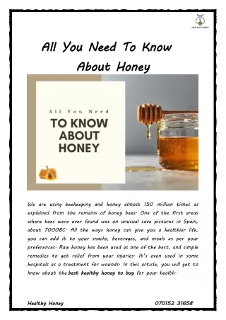 all you need to know about honey