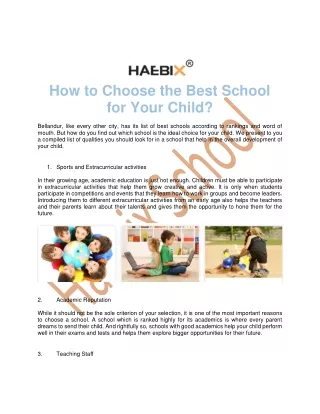 how to choose the best school for your child