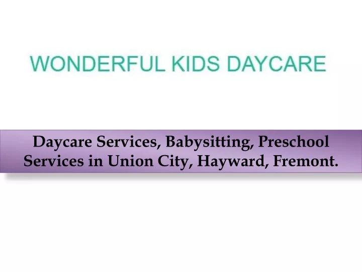 daycare services babysitting preschool services