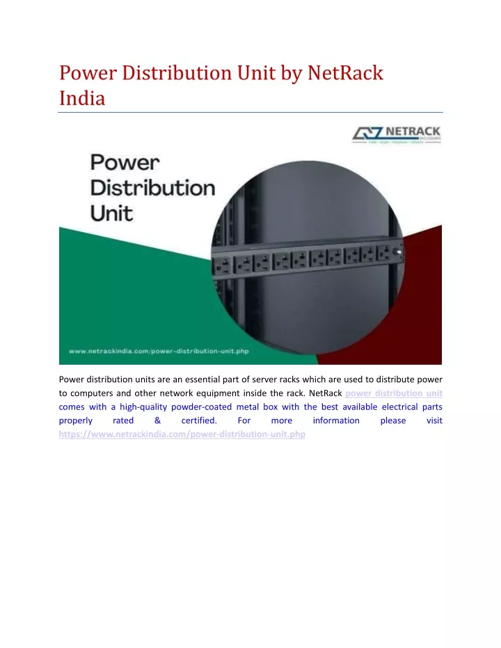 power distribution unit by netrack india