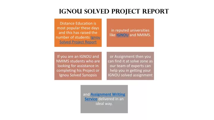 ignou solved project report