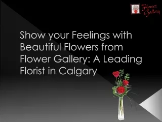 Show your Feelings with Beautiful Flowers from Flower Gallery: A Leading Florist in Calgary