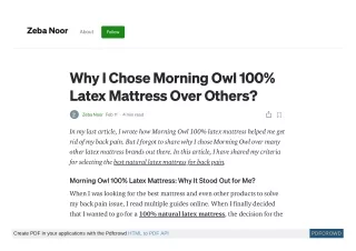 Why I Chose Morning Owl 100% Latex Mattress Over Others?