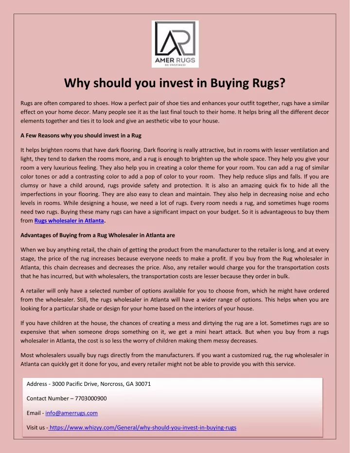 why should you invest in buying rugs
