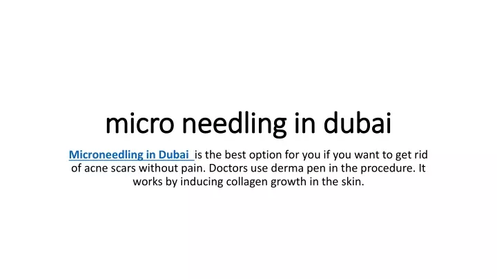 micro needling in dubai