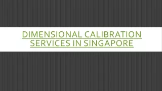 Dimensional Calibration Services Singapore