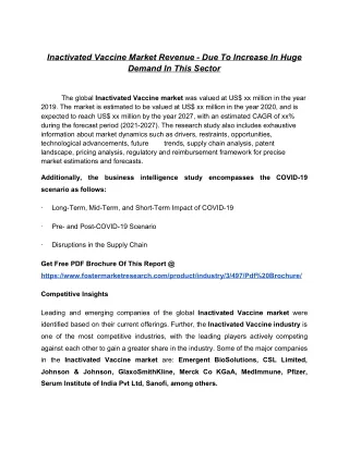 inactivated vaccine market revenue