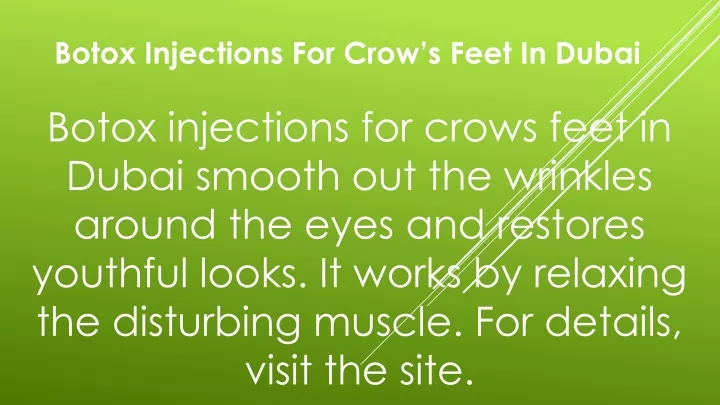 botox injections for crow s feet in dubai