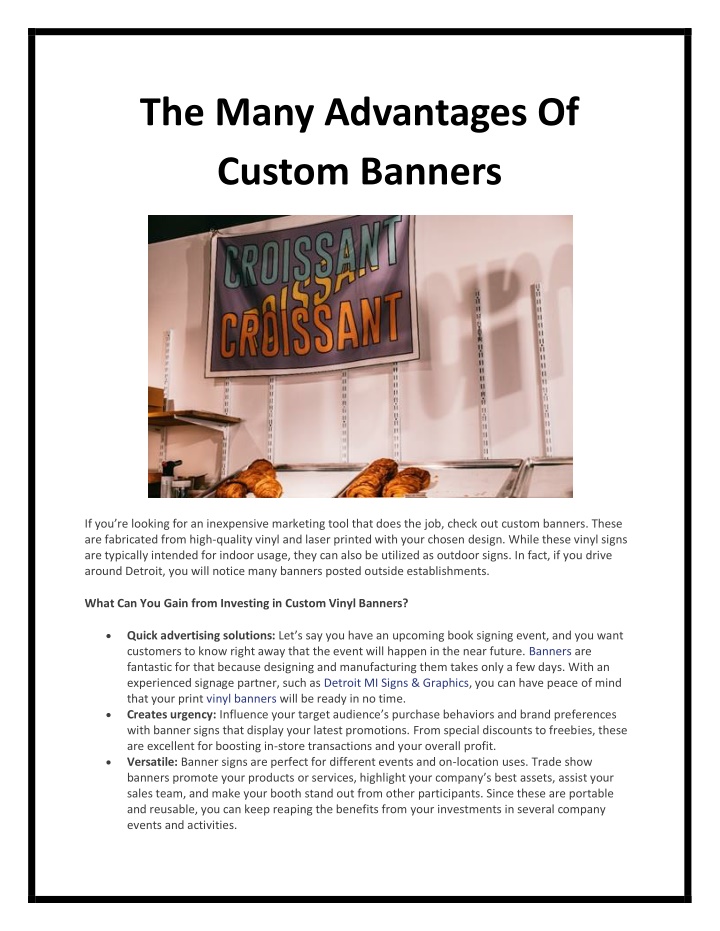 the many advantages of custom banners