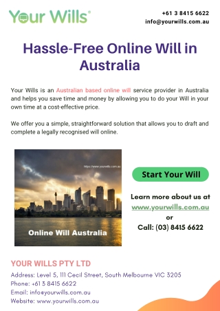 Hassle-Free Online Will in Australia