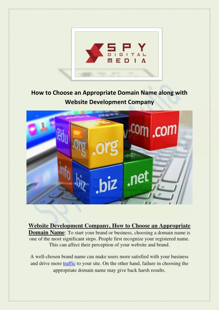 how to choose an appropriate domain name along