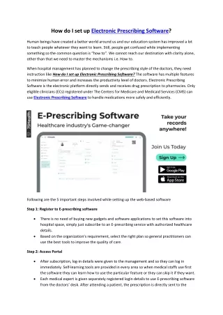 how do i set up electronic prescribing software