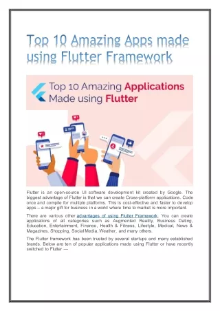 flutter is an open source ui software development